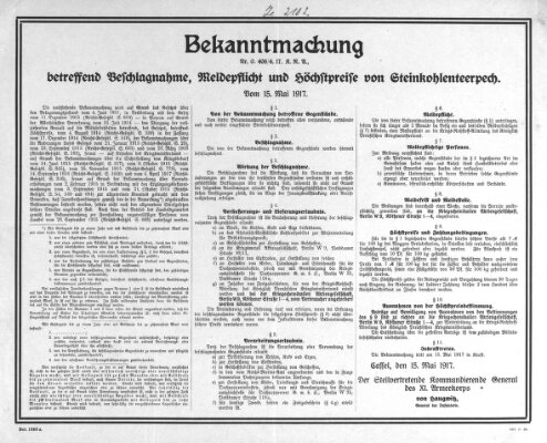 Regierungs-Blatt für das Herzogtum Coburg (Coburger Regierungs-Blatt) Dienstag 15. Mai 1917