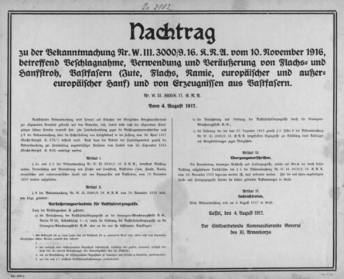 Regierungs-Blatt für das Herzogtum Coburg (Coburger Regierungs-Blatt) Samstag 4. August 1917