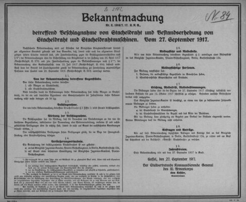 Regierungs-Blatt für das Herzogtum Coburg (Coburger Regierungs-Blatt) Donnerstag 27. September 1917