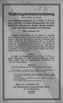 Regierungs-Blatt für das Herzogtum Coburg (Coburger Regierungs-Blatt) Dienstag 6. November 1917