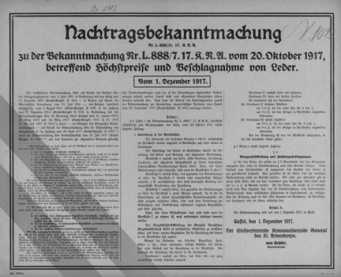 Regierungs-Blatt für das Herzogtum Coburg (Coburger Regierungs-Blatt) Samstag 1. Dezember 1917