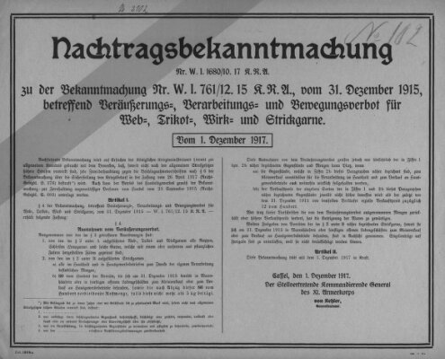 Regierungs-Blatt für das Herzogtum Coburg (Coburger Regierungs-Blatt) Samstag 1. Dezember 1917