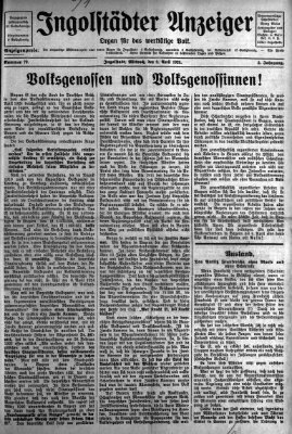 Ingolstädter Anzeiger Mittwoch 2. April 1924