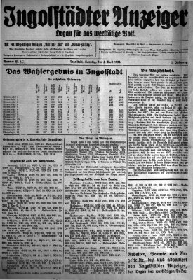 Ingolstädter Anzeiger Samstag 5. April 1924