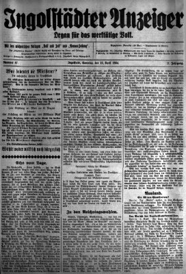 Ingolstädter Anzeiger Samstag 12. April 1924