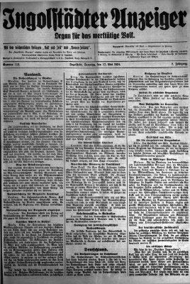 Ingolstädter Anzeiger Samstag 17. Mai 1924