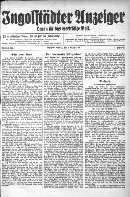 Ingolstädter Anzeiger Montag 4. August 1924