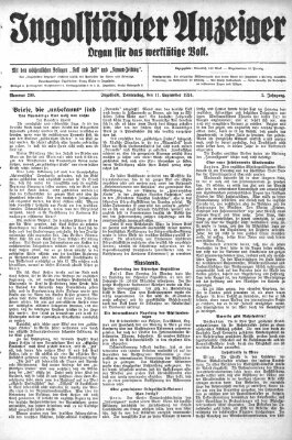 Ingolstädter Anzeiger Donnerstag 11. September 1924