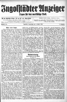 Ingolstädter Anzeiger Donnerstag 2. Oktober 1924