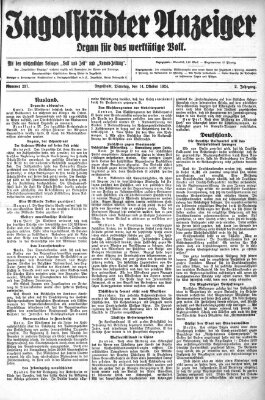 Ingolstädter Anzeiger Dienstag 14. Oktober 1924