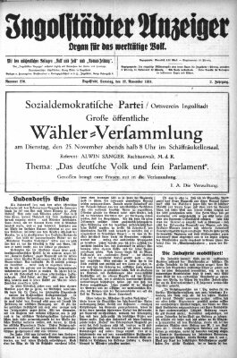 Ingolstädter Anzeiger Freitag 21. November 1924