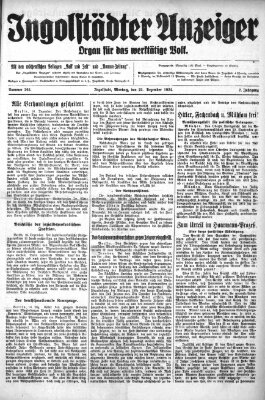 Ingolstädter Anzeiger Montag 22. Dezember 1924