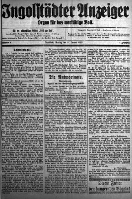 Ingolstädter Anzeiger Montag 12. Januar 1925