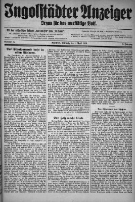 Ingolstädter Anzeiger Mittwoch 1. April 1925