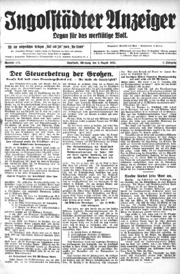 Ingolstädter Anzeiger Mittwoch 5. August 1925