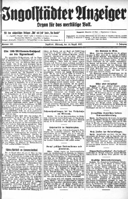 Ingolstädter Anzeiger Mittwoch 19. August 1925