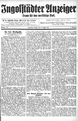 Ingolstädter Anzeiger Freitag 21. August 1925