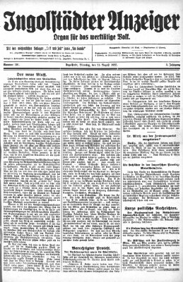 Ingolstädter Anzeiger Dienstag 25. August 1925