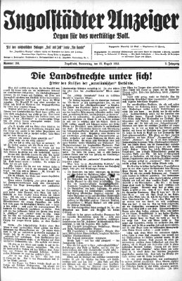 Ingolstädter Anzeiger Donnerstag 27. August 1925