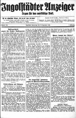 Ingolstädter Anzeiger Donnerstag 10. September 1925