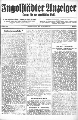 Ingolstädter Anzeiger Monday 14. September 1925