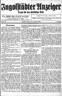 Ingolstädter Anzeiger Dienstag 29. September 1925