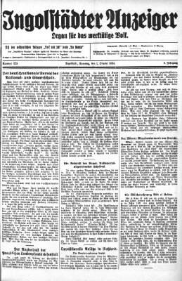 Ingolstädter Anzeiger Samstag 3. Oktober 1925