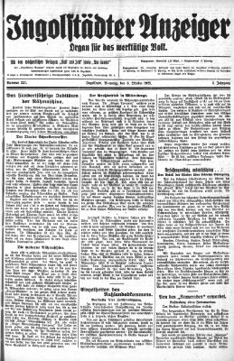 Ingolstädter Anzeiger Dienstag 6. Oktober 1925