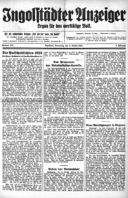 Ingolstädter Anzeiger Donnerstag 8. Oktober 1925