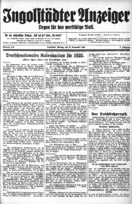 Ingolstädter Anzeiger Montag 23. November 1925