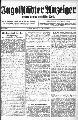 Ingolstädter Anzeiger Mittwoch 2. Dezember 1925