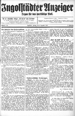 Ingolstädter Anzeiger Freitag 4. Dezember 1925