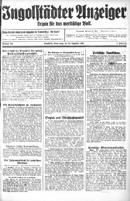 Ingolstädter Anzeiger Donnerstag 10. Dezember 1925