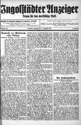 Ingolstädter Anzeiger Dienstag 15. Dezember 1925