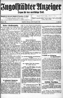 Ingolstädter Anzeiger Dienstag 29. Dezember 1925