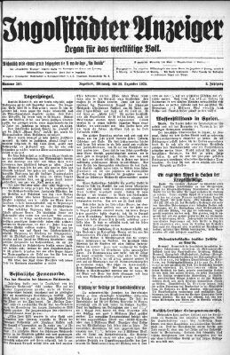 Ingolstädter Anzeiger Mittwoch 30. Dezember 1925