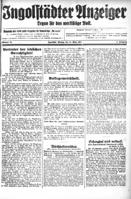 Ingolstädter Anzeiger Montag 21. März 1927