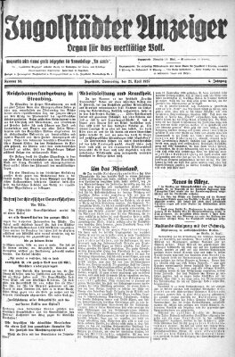 Ingolstädter Anzeiger Donnerstag 21. April 1927