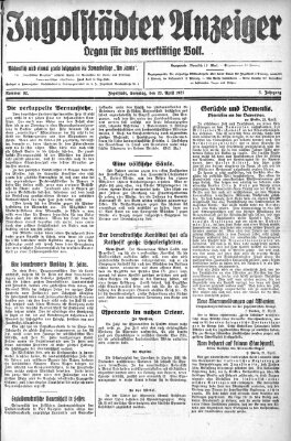 Ingolstädter Anzeiger Samstag 23. April 1927