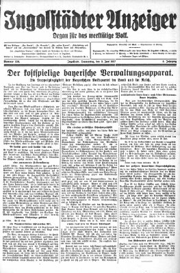 Ingolstädter Anzeiger Donnerstag 9. Juni 1927