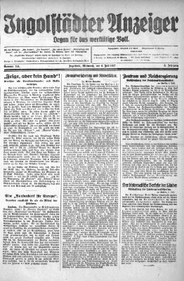 Ingolstädter Anzeiger Mittwoch 6. Juli 1927