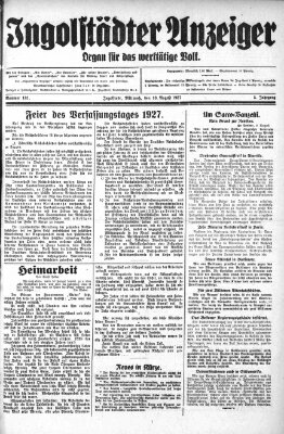 Ingolstädter Anzeiger Mittwoch 10. August 1927