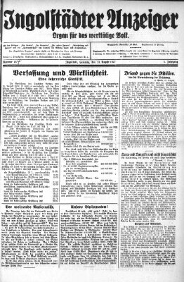 Ingolstädter Anzeiger Samstag 13. August 1927