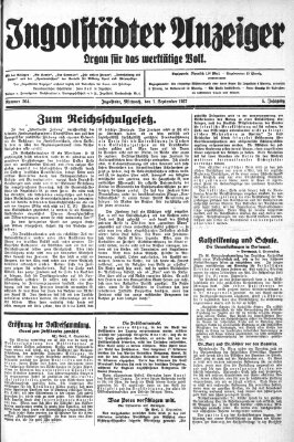 Ingolstädter Anzeiger Wednesday 7. September 1927