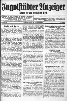 Ingolstädter Anzeiger Montag 12. September 1927