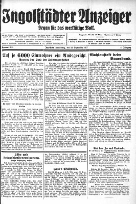 Ingolstädter Anzeiger Donnerstag 15. September 1927