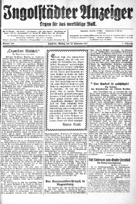 Ingolstädter Anzeiger Montag 19. September 1927