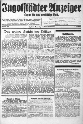 Ingolstädter Anzeiger Donnerstag 29. September 1927