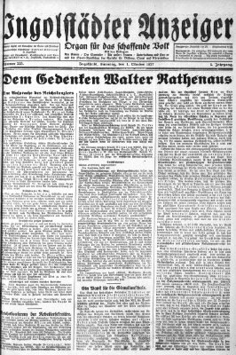 Ingolstädter Anzeiger Samstag 1. Oktober 1927