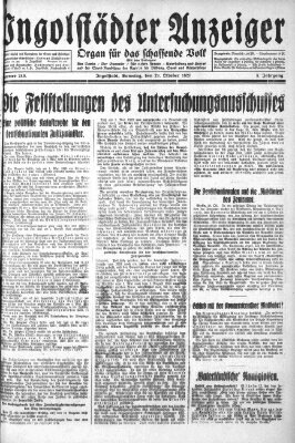 Ingolstädter Anzeiger Samstag 29. Oktober 1927